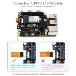 PCIe to M.2 HAT for Raspberry Pi 5 Support for SSD NVME 2230 and 2242 Form Factor